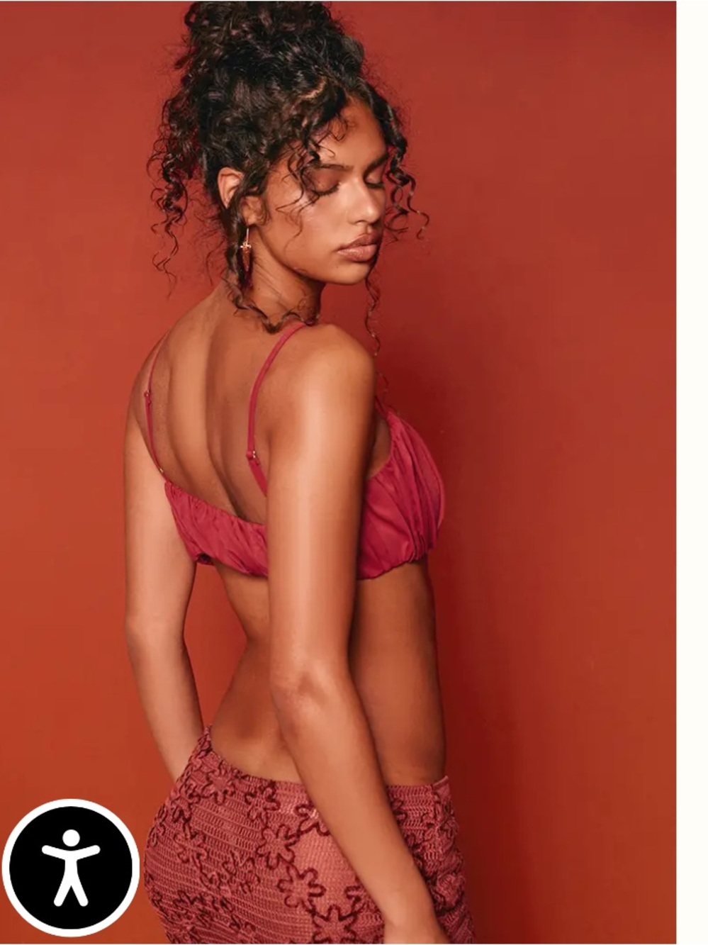 PrettyLittleThing Rose Red Ruched Bralette